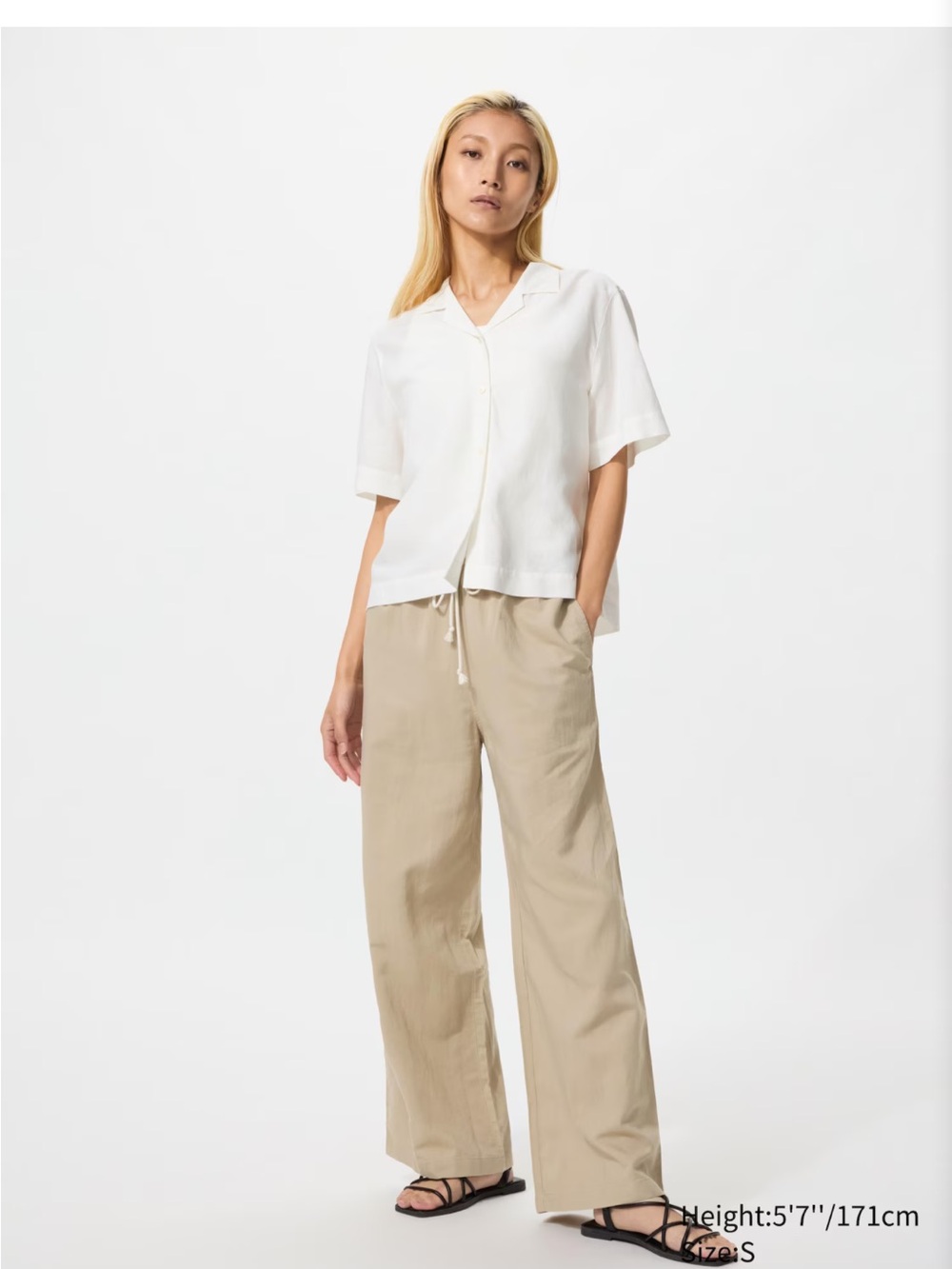 Uniqlo Linen blend Easy pants L NWT
